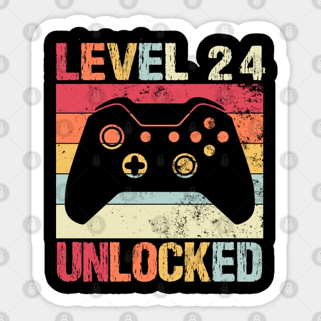 Level 24 Unlocked - 24th Birthday Sticker by Teesamd